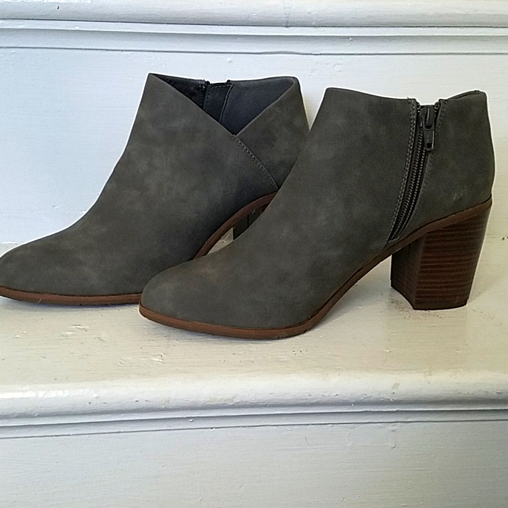 Gray Zip Booties